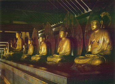 The Nine Amida Buddha images of Joruriji Temple